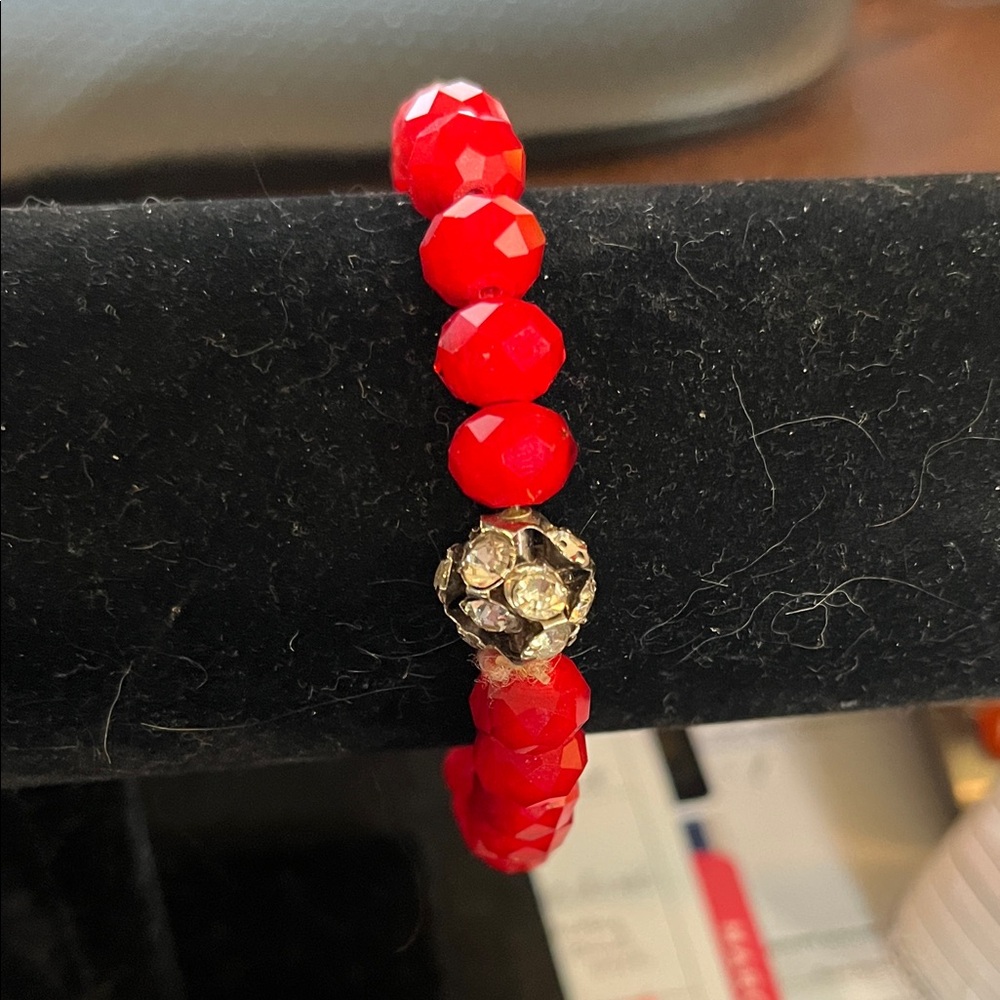 Elegant Red Beaded Bracelet